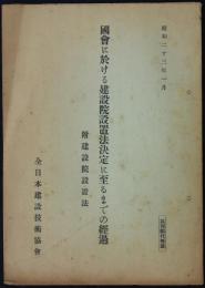 国会に於ける建設院設置法決定に至るまでの経過　附建設院設置法