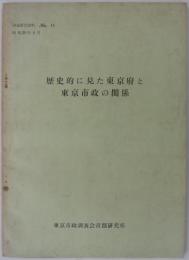 歴史的に見た東京府と東京市政の関係　