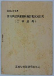 昭和23年度　国有鉄道事業特別会計勘定科目表（工事経費）　