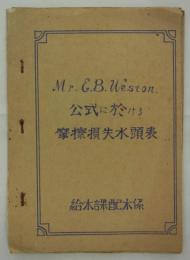 Mr.E. B. Weston公式に於ける摩擦損失水頭表　