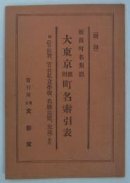 新旧町名対照　大東京区別町名索引表　(訂正62版)