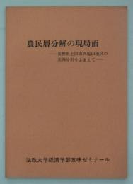 農民層分解の現局面　―長野県上田市西塩田地区の実例分析をふまえて―