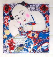 中国版画・年画　山東省楊家埠・金魚満堂　一対