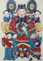 中国版画・年画　山東省楊家埠・財神年画　鴻禧
