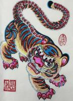 中国版画・年画　河北省武強・虎
