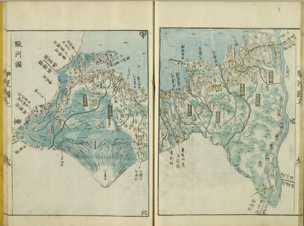 ■「古書 国郡全図　上・下巻揃」青生東谿翁著 天保版■