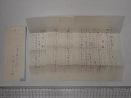  五所平之助 書簡  磯田啓二宛 便箋四枚 ペン