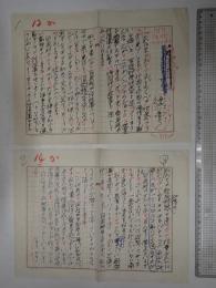徳川夢声 草稿 ペン書　400字詰原稿用紙 2枚完