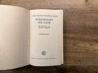WISSENSCHAFT DER LOGIK   HERAUSGEGEBEN VON GEORG LASSON   ERSTER TEIL und ZWEITER TEIL