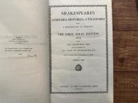 SHAKESPEARES COMEDIES, HISTORIES, & TRAGEDIES BEING A REPRODUCTION IN FACSIMILE OF THE FIRST FOLIO EDITION 1623 FROM THE CHATSWORTH COPY IN THE POSSESSION OF THE DUKE OF DEVONSHIRE,  WITH INTRODUCTION AND CENSUS OF COPIES BY SIDNEY LEE