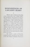 『思い出の記』　Reminiscences of Lafcadio Hearn. Translated from the Japanese by Paul Kiyoshi Hisada and Frederick Johnson.