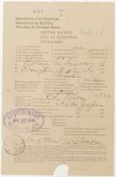 八雲から　Horace E.Scudder (Houghton Mifflin)宛書簡の配達証明書　小泉(八雲)家旧蔵　
Autograph letter, signed, from Lafcadio Hearn. To Houghton Mifflin & Co.