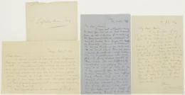 W.Masonから　八雲 宛　書簡　3通および封筒(1枚)　小泉(八雲)家旧蔵　
Autograph letters, signed, from W.Mason to Lafcadio Hearn.
