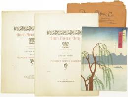 楽譜一括　「岸の柳」「Heart's Flower of Cherry」　小泉(八雲)家旧蔵　
A collection of sheet music; Kishi no Yanagi (Willows by the Riverbank); Heart's Flower of Cherry" High part and Low part. Pressman Music Co. 封筒つき