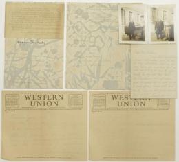 八雲追悼資料　芳名帳、P.D.パーキンス写真(2枚)ほか　小泉(八雲)家旧蔵　
Handwritten invoice (?)

P.D.Perkins: Memorial materials for Lafcadio Hearn; Guest book, photographs, etc.
