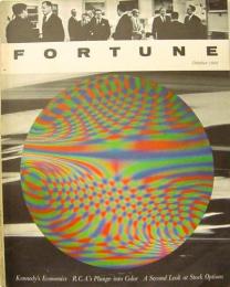 洋雑誌(アメリカ・経済誌) Fortune 1962年10月号　表紙:カラーテレビのブラウン管上の虹色 / 経済政策について話し合うケネディ大統領 (写真 Leo Stashin / 写真 NY Times)