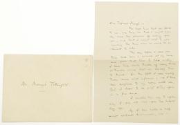 八雲から　井上哲次郎博士 宛　書簡　　小泉(八雲)家旧蔵　
Autograph letter, signed, from Lafcadio Hearn. To Tetsujiro Inoue.
