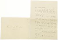 八雲から　井上哲次郎博士 宛　書簡　　小泉(八雲)家旧蔵　
Autograph letter, signed, from Lafcadio Hearn. To Tetsujiro Inoue.
