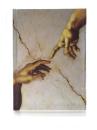 未使用ノート (ミケランジェロ「アダムの創造」表紙)　Michelangelo: Creation Hands. Flame Tree Notebooks.

