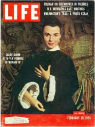 洋雑誌LIFE 1956年2月20日号　表紙：Claire Bloom：TV映画「リチャード三世」(撮影：Philippe Halsman)
