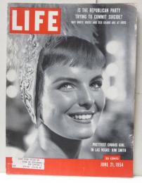 洋雑誌LIFE 1954年6月21日号　表紙：ラスヴェガスのコーラスガール：Kim Smith(撮影：Loomis Dean)