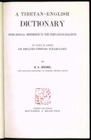 A Tibetan-English Dictionary. With Special Regerence to the Prevailing Dialects. To Which is Added An English-Tibetan Vocabulary. Reprinted (First published 1881.). H.A.イェシュケ チベット語-英語辞典　