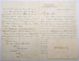 A Letter of D.H.Lawrence. To Arthur McLeod，15 June 1912. D.H.ロレンス 署名入書簡　