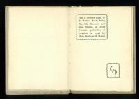 The Old Dovecote. (To title page: This is Number Eight of the Woburn Books，being The Old Dovecote and Other Stories，by David Garnett: Published at London in 1928 by Elkin Mathew ＆ Marrot.)