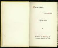 Clarimonde. Translated by Lafcadio Hearn. From the French of Theophile Gautier. 「クラリモンド」　