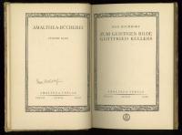 Zum Geistigen Bilde Gottfried Kellers. [Amalthea-Bucherei，funfter band]