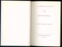 D. H. Lawrence’s Letters to Bertrand Russell. Edited，with an introduction by H. T. Moore.
