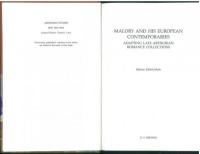 Malory and his European Contemporaries. Adapting Late Arthurian Romance Collections. [Arthurian Studies LXXXI]