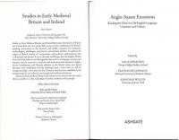 Anglo-Saxon Emotions. Reading the Heart in Old English Language，Literature and Cultrue. Edited by Alice Jorgensen，Frances Mccormack，Jonathan Wilcox. [Studies in Early Medieval Britain and Ireland]