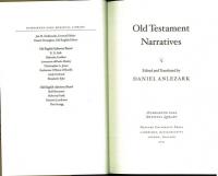 Old Testament Narratives. Edited and Translated by Daniel Anlezark. [Dumbarton Oaks Medieval Library]