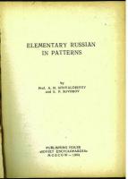 Elementary Russian in Patterns.