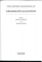 The Oxford Handbook of Grammaticalization. [Oxford Handbooks in Linguistics]
