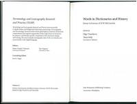 Words in Dictionaries and History. Essays in honour of R. W. McConchie. [Terminology and Lexicography Research and Practice (TLRP)，Vol.14]