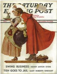 The Saturday Evening Post 1936年12月19日号　表紙：”Mistletoe Kiss” or ”Feast for a Traveler”　(画 N.ロックウェル)