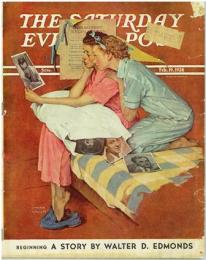 The Saturday Evening Post 1938年2月19日号　表紙：Movie Star: 映画俳優の写真を見つめる二人の少女　(画 N.ロックウェル)
