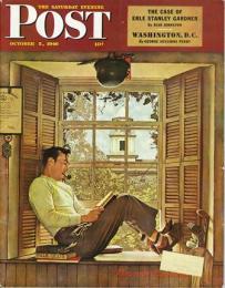 The Saturday Evening Post 1946年10月5日号　表紙：Willie Gillis Studying at College: 窓辺で読書するWillie Gillis (画 N.ロックウェル)