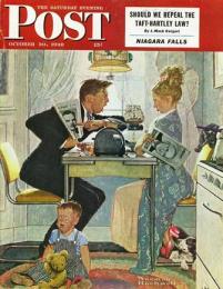 The Saturday Evening Post 1948年10月30日号　表紙：Election day: (選挙の投票日、誰に投票するかで言い争う夫婦) (画 N.ロックウェル)