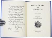 Mark Twain and Mussolini. With a Foreword by Patrick Braybrooke. [Society’s Biographical Series] マーク・トゥエインとムッソリーニ　