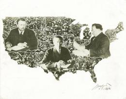 1912年　アメリカ合衆国大統領選挙ポスター用写真　ウィリアム・タフト　自筆署名入　　The 1912 presidential campaign. William Howard Taft，Woodrow Wilson and Theodore Roosevelt (signed by William Howard Taft).