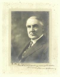 第29代アメリカ合衆国大統領　ウォレン・ハーディング　自筆署名入写真　　Signed Photograph of Warren Gamaliel Harding as Senator. Original autograph.