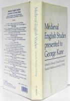 Medieval English Studies Presented to George Kane. Edited by Edward Donald Kennedy，Ronald Waldron and Joseph S.Wittig.