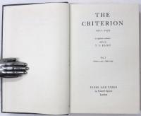 The Criterion 1922-1939. Edited by T.S.Eliot. Collected edition. 
「クライテリオン　1922-1939」　高松雄一先生旧蔵　