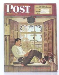 The Saturday Evening Post 1946年10月5日号　表紙：Willie Gillis Studying at College: 窓辺で読書するWillie Gillis (画 N.ロックウェル)