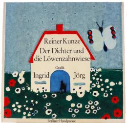 Der Dichter und die Löwenzahnwiese. Grafik Ingrid Jörg. (詩人とタンポポの草原)　