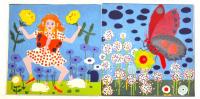 Der Dichter und die Löwenzahnwiese. Grafik Ingrid Jörg. (詩人とタンポポの草原)　