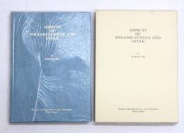 Aspects of English Syntax and Style. A Comparative Study.